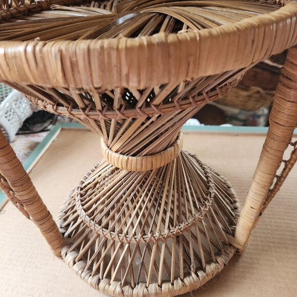 Vintage Boho Wicker Doll/Plant Stand Chair - Picture 6 of 11